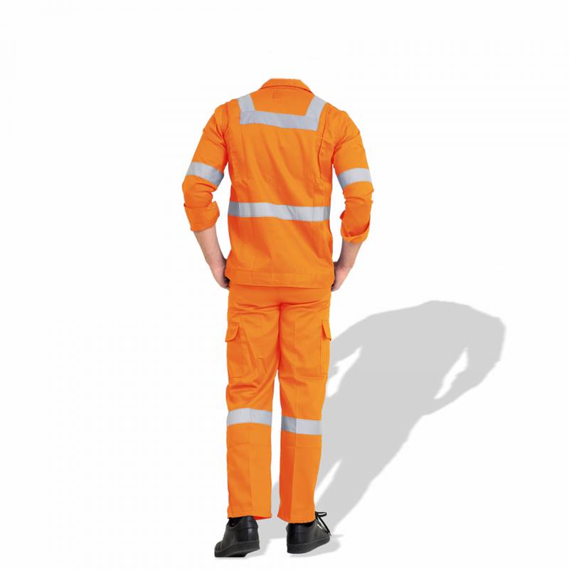pr twill cotton coverall light orange back